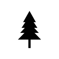Obraz premium Simple black silhouette of a coniferous tree against a white backdrop.