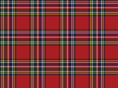Royal red tartan plaid seamless pattern, traditional checkered plaid repeating pattern for christmas holiday packaging