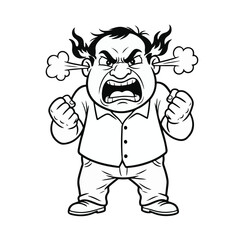 Fototapeta premium Cartoon of an angry man