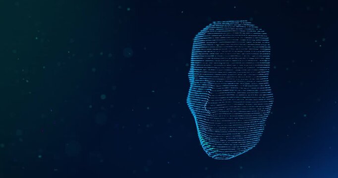 Minimalistic ai avatar head with clean geometry lines