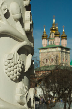 ornamented column (of Refectory with the Church of St. Sergius)