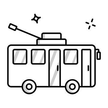 A solidar icon showing a trolleybus