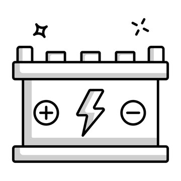 A solidar icon showing a car battery