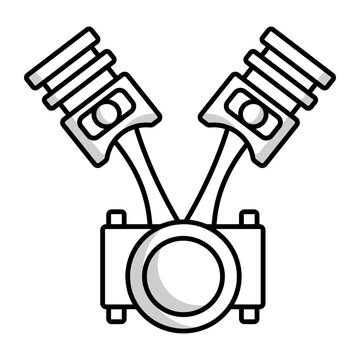 A solidar style icon of a piston component