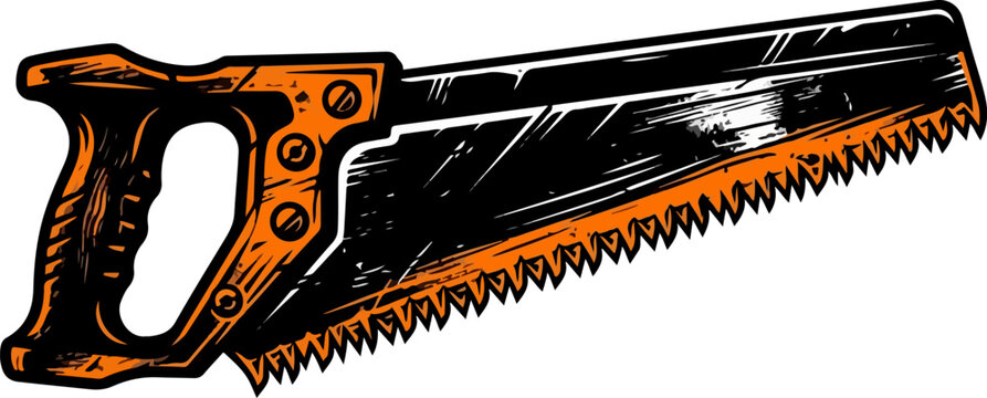 Art & IllustrationBold Wood Saw Tool Silhouette Vector
