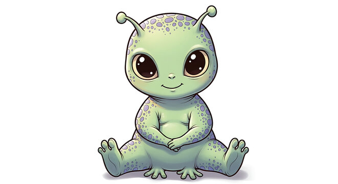 Illustration of a cute alien on a white background