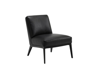 Obraz premium A single black leather chair on a clean white background