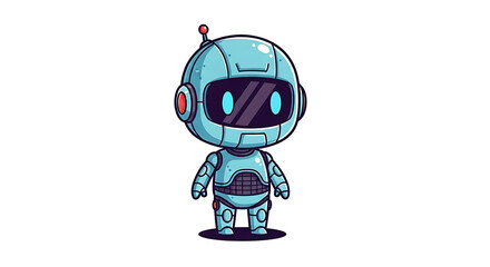 Naklejka premium Illustration of a cute cyborg on a white background
