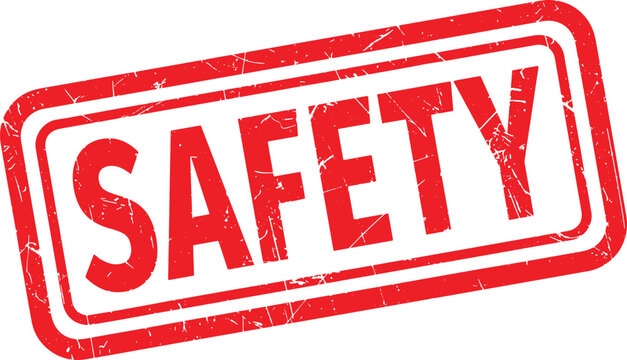 SAFETY red rubber stamp text