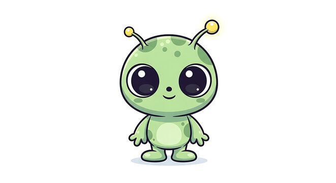 Illustration of a cute alien on a white background