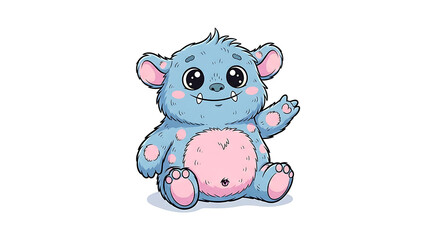 Fototapeta premium Illustration of a cute monster on a white background