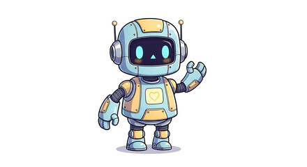 Obraz premium Illustration of a cute robot on a white background