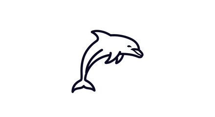 Fototapeta premium A simple, elegant line drawing of a dolphin leaping out of the water.