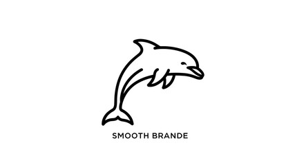 Obraz premium A minimalist black and white line drawing of a dolphin leaping out of the water.