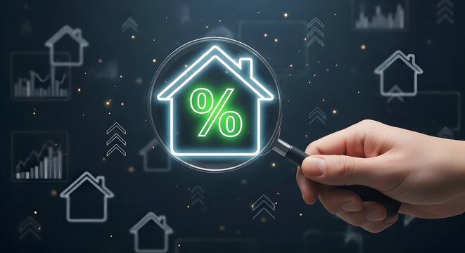 Analyzing interest rates of home properties concept.