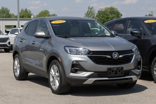 Used Buick Encore display. With pricing concerns, Buick is buying and selling preowned vehicles to meet demand. MY:2023