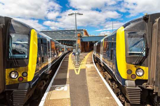 Trains at Bournemouth railway station, Bournemouth, England, United Kingdom