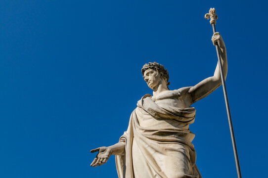 Low angle view on the Statue of Ferdinand III (statua di Granduca Ferdinando III) Grand Duke