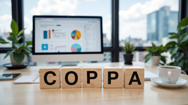 Children&rsquo;s online privacy policy content centered on Coppa rules for parental consent, age checks, data collection limits, school app safety, family protection and internet law education