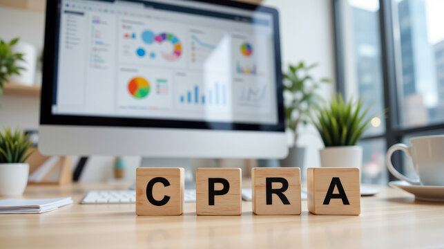 CPRA privacy compliance theme for data rights, California regulation and consent management content covering personal information access, deletion request, opt out rules and legal risk control