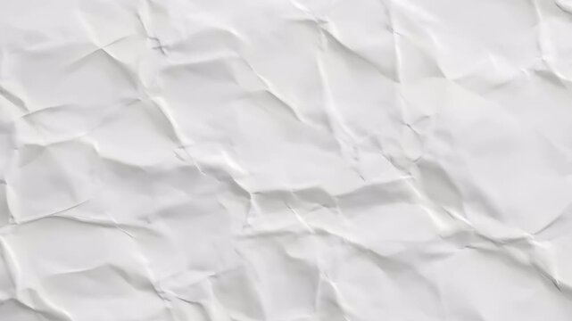 Stop motion animated crumpled white paper texture