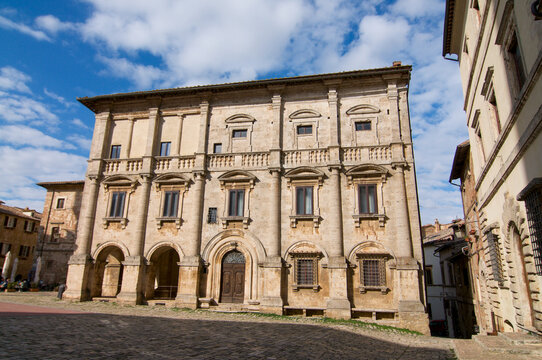 Front view of Nobili-Tarugi Palace (Palazzo Nobili Tarugi) in Montepulciano