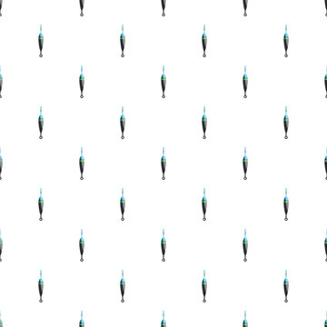 Fishing floats repeat across a white background, forming a seamless water recreation pattern