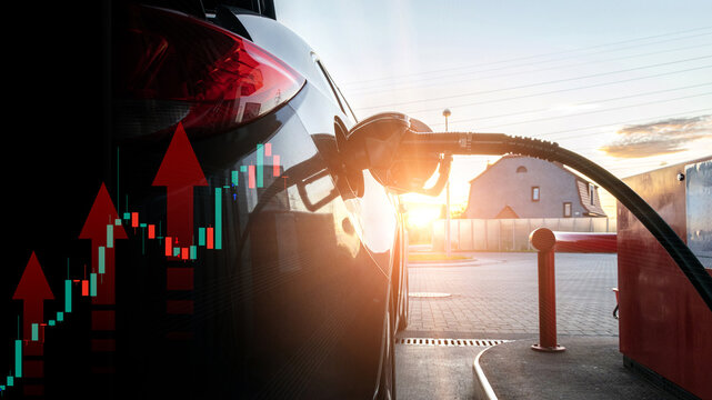 Transportation Costs Soar Financial Data Fuel Dispenser.