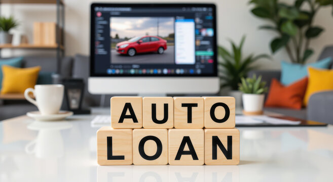 Auto loan financing topic for car buyers, dealership promotions and consumer credit articles covering monthly payment, APR, interest rate, loan approval, refinancing and vehicle purchase decisions