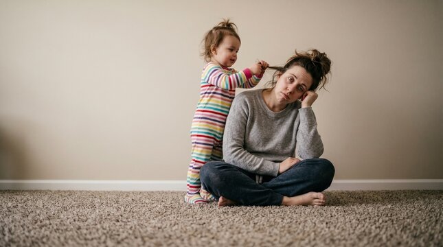 This image serves as a poignant metaphor for the sensory overload of motherhood, where personal boundaries dissolve into the constant, taxing demands of a life lived entirely for another.