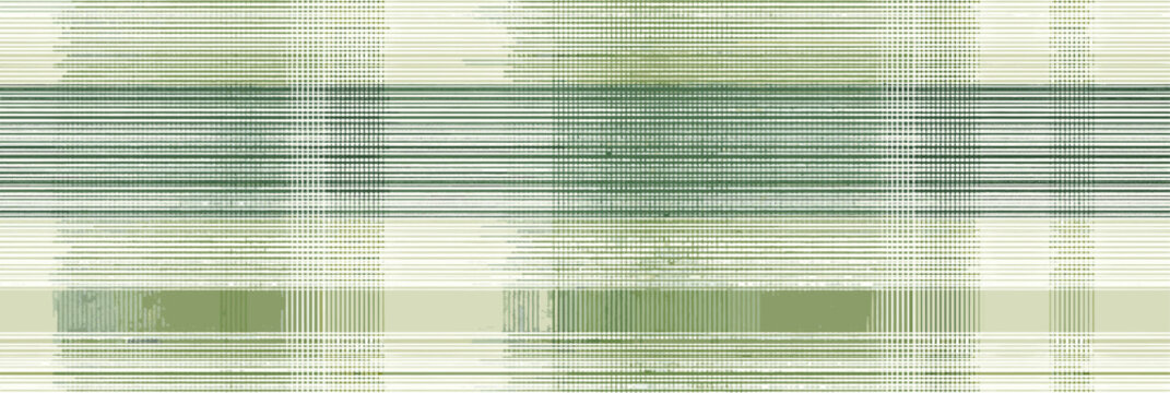 Checked pattern presenting intersecting green and blue lines over a light background. Checked pattern of green and blue lines creating texture