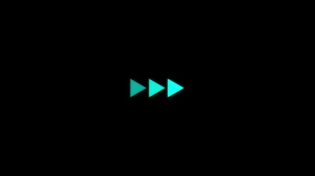 Arrow animation of looping rewind button concept. Rewind Graphic icon black background. play baton icon animated. animation