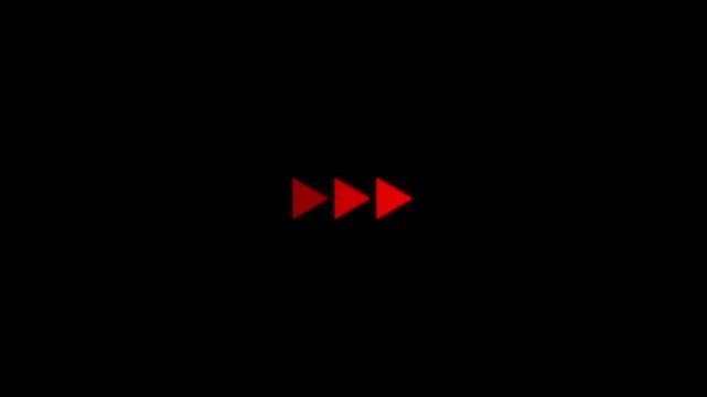 Arrow animation of looping rewind button concept. Rewind Graphic icon black background. play baton icon animated. animation