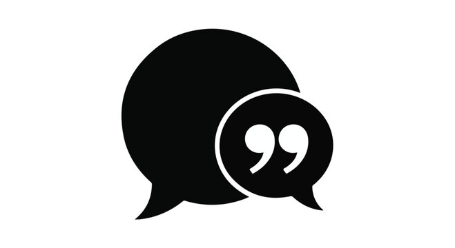  Speech bubbles with quotation marks icon for social media testimonials and feedback