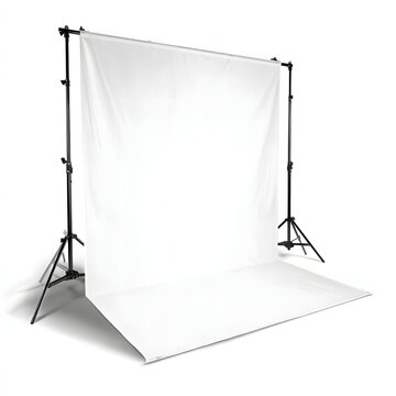 Minimal White Canvas on Legs with Plain White Background in Large 3x2 Meter Format