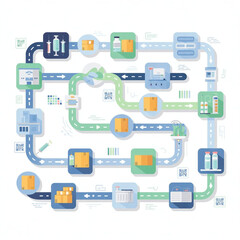 Fototapeta premium Medical Supply Chain Tracking System 