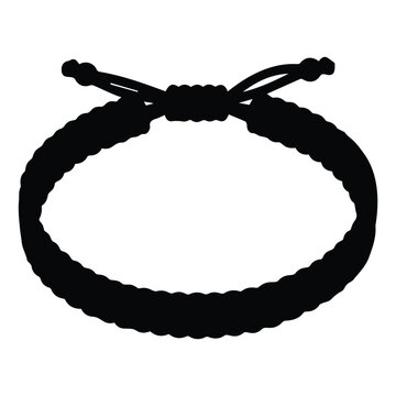 Handmade woven friendship bracelet vector illustration, macrame cord wristband accessory.