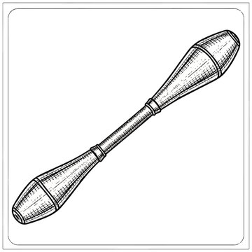 Detailed illustration of a club weapon.