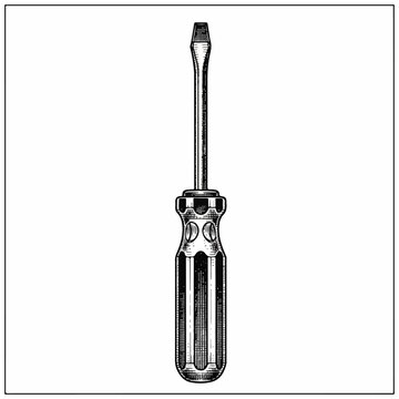 Screwdriver tool with handle and blade.