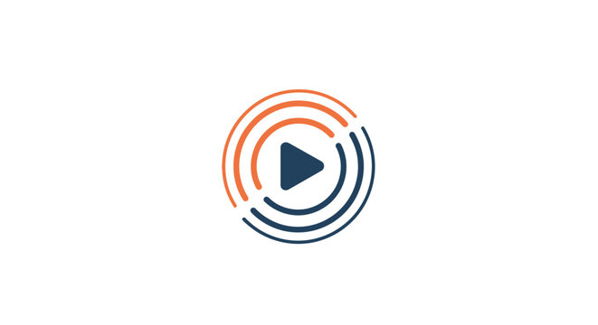 A play button icon with concentric circles.