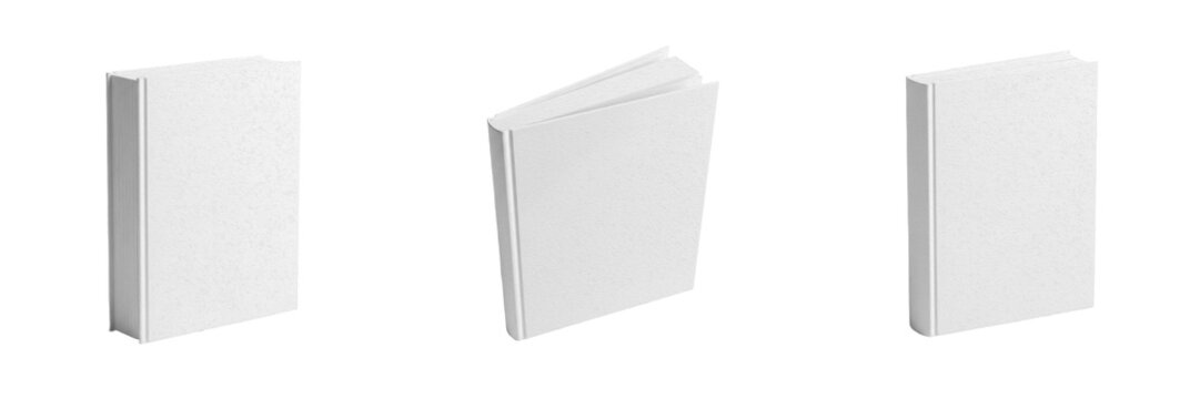 Blank White Hardcover Book Isolated on White Background Education Literature Publishing Graphic Illustration Design Element for Creative Projects High Quality Transparent PNG