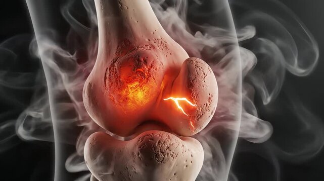 3D Medical Illustration of Human Knee Joint Bone Anatomy