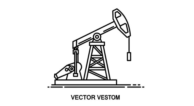 Oil pump jack vector illustration isolated on white background