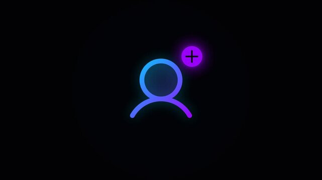 Add Friend Request with Plus Button and Profile Icon Animation