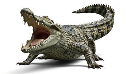 Fototapeta premium Close up of crocodile jaws open wide