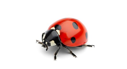 Fototapeta premium Bright ladybug insect isolated closeup