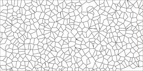Obraz premium Organic Geometric Tessellation Black Lines White Background Cellular Network Pattern Vector Art illustration