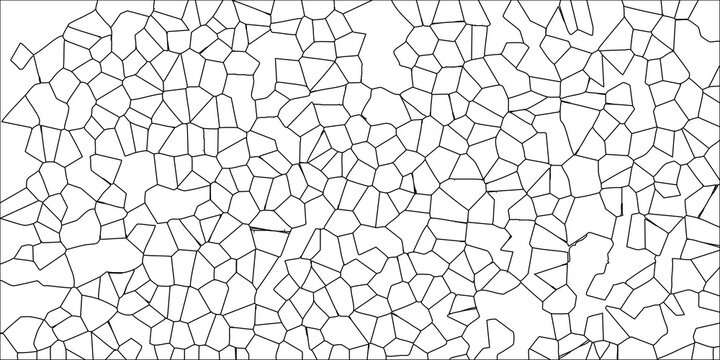 Seamless Black and White Voronoi Pattern Vector with Irregular Polygonal Cells and Organic Flow abstract
