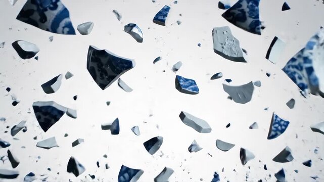 Exploding Blue and White Porcelain Vase.
