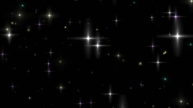 Black 000000 Hex Code Stars Twinkle Glitter Sparkles Particles Space Cosmos For Ads Backgrounds seamless loop animation advertising video template promo commercial intro animation motion graphics